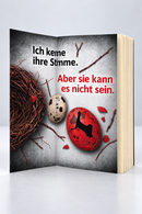 Kuckucksschrei – virtuelle Paperback-Ansicht: aufgefaltete Klappe